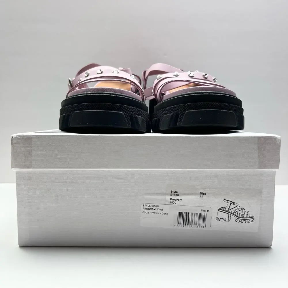 GANNI Crystal Embellished Strappy Block Heel Sandals EU 41 US 11 Pink Platform - Picture 10 of 11